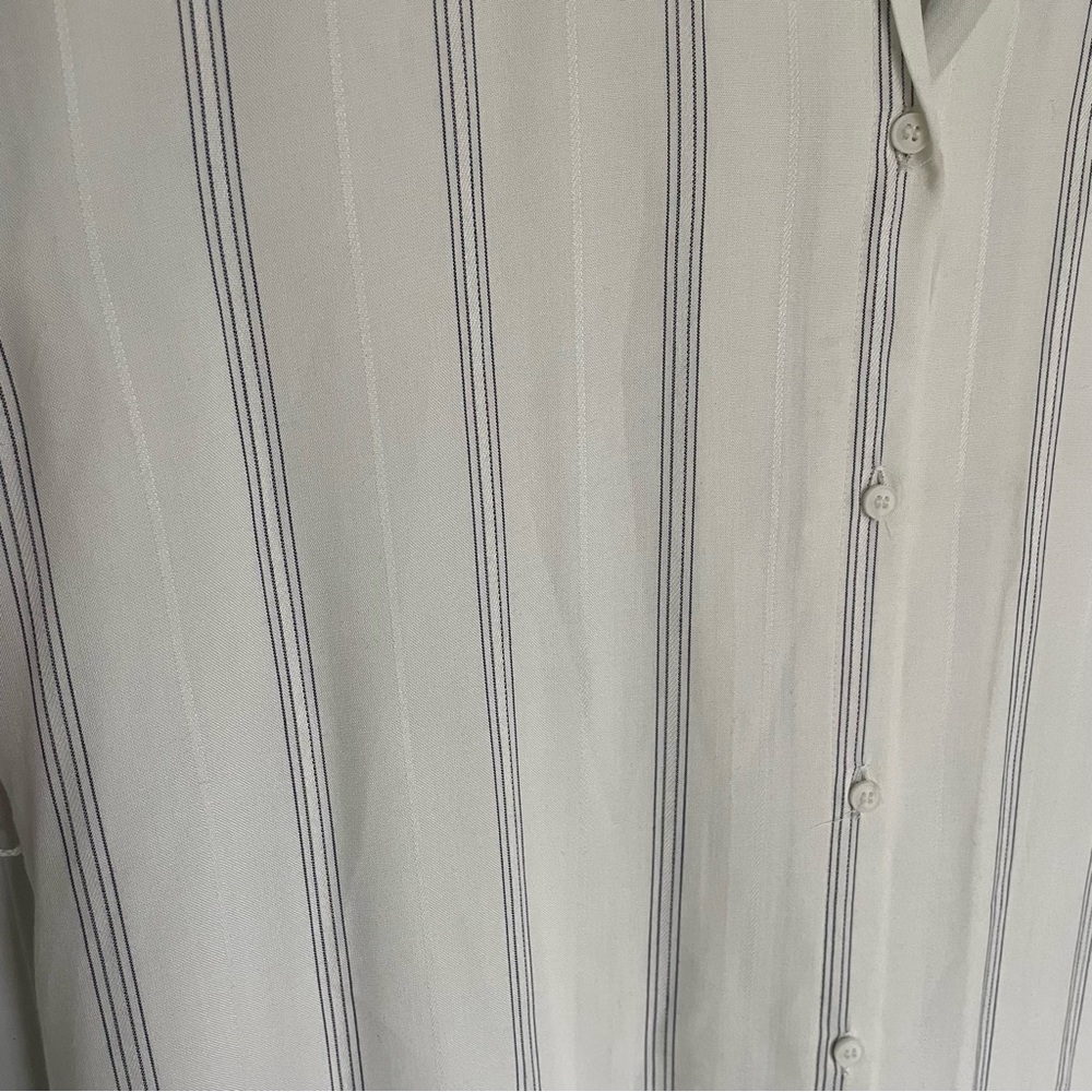 Gentle Fawn "Kaysey" Navy White Pinstripe Button Down Dress - Picture 6 of 14